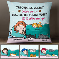 Personalized Cat Mom French Chat Volent Votre Lit Pillow AP142 29O47 thumb 1