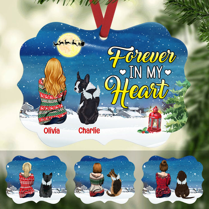 Personalized Forever In My Heart Dog Memorial  MDF Ornament NB31 65O53 1