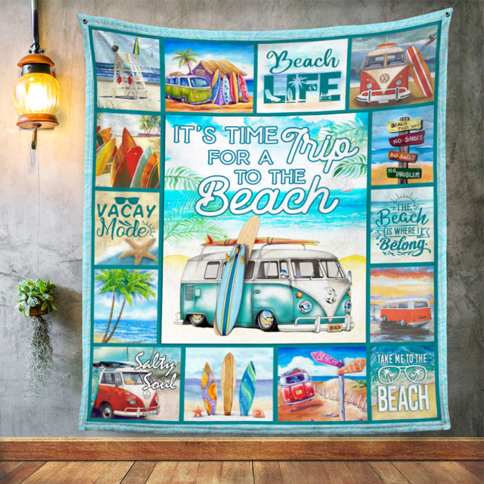 Time For A Trip To The Beach Fleece Blanket JN294 67O58 1