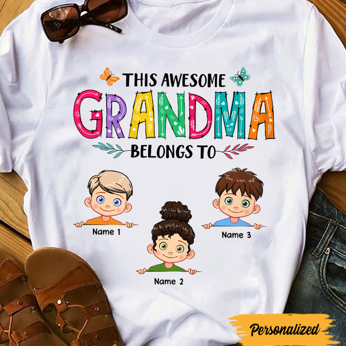 Personalized Awesome Mom Grandma T Shirt JL73 95O47 1
