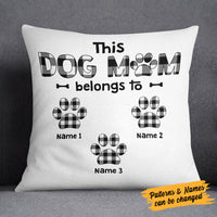 Personalized This Dog Mom Belongs To Buffalo Plaid  Pillow OB131 30O58 (Insert Included) thumb 1