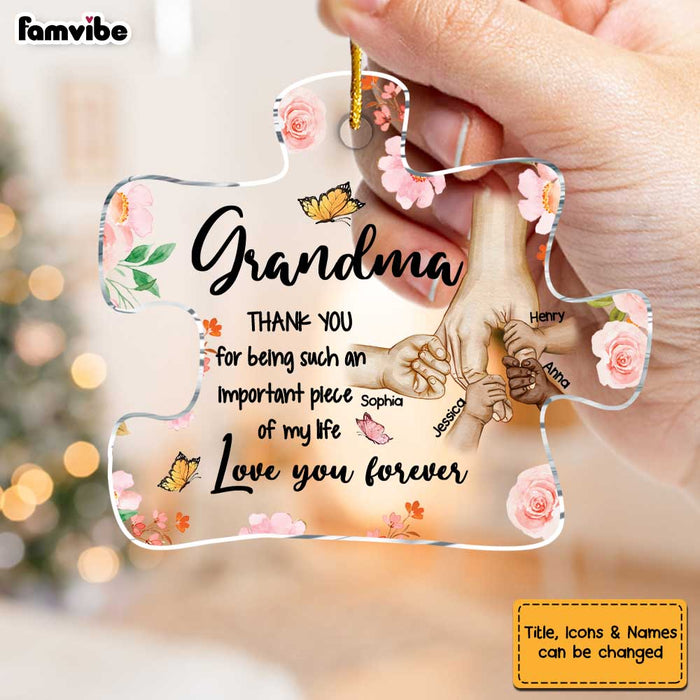 Personalized Gift For Grandma Puzzle Piece Ornament 30198 1