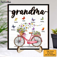Personalized Gift For Nana Grandma Bicycle With Flowers 2 Layered Wooden Plaque 31546 thumb 1