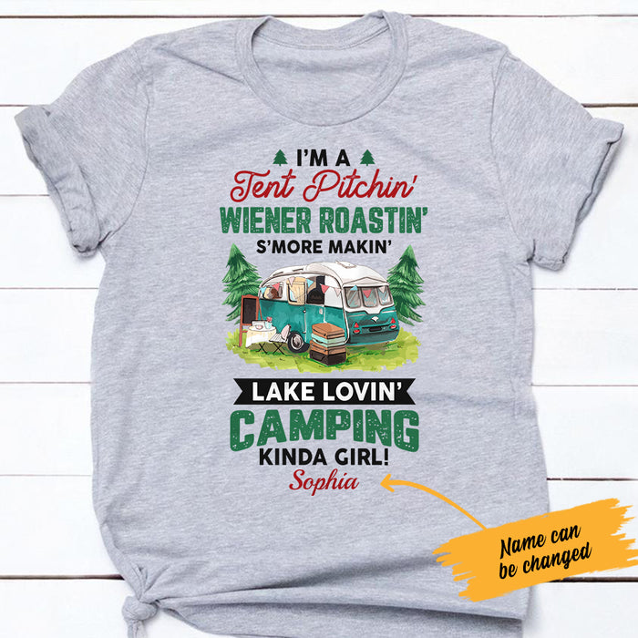 Personalized Camping Girl White T Shirt JN291 87O47 1