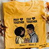 Personalized Pray Stay Together BWA Couple Christian T Shirt SB181 73O34 1