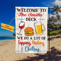 Personalized Deck Family Sipping Grilling Chilling Flag AG124 30O65 thumb 1