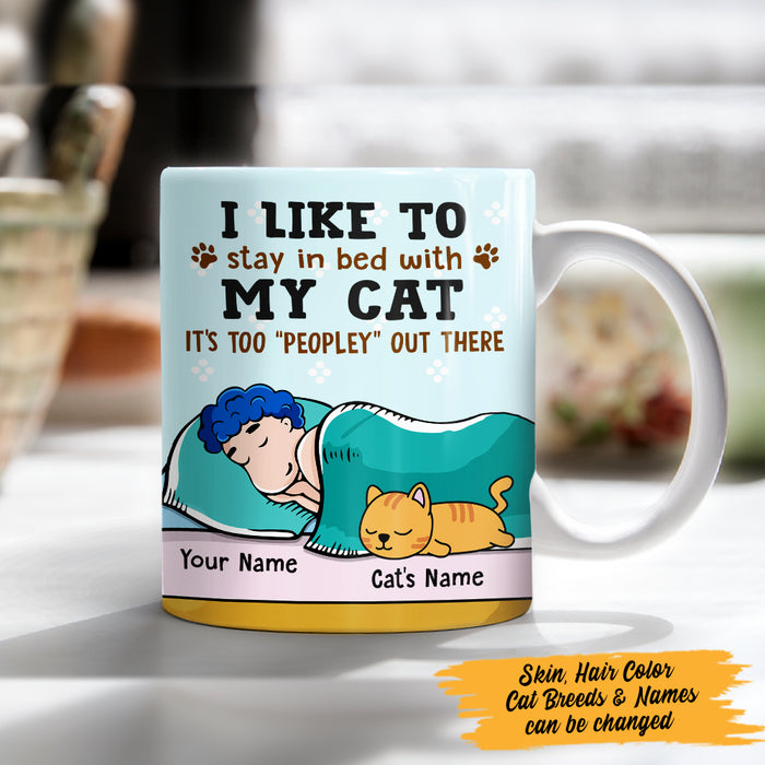Personalized Stay In Bed With My Cat Mug  JR131 29O47 1