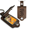 Personalized Gift For Dog Lovers You Left Paw Prints On My Heart Leather Photo Keychain 31530 1