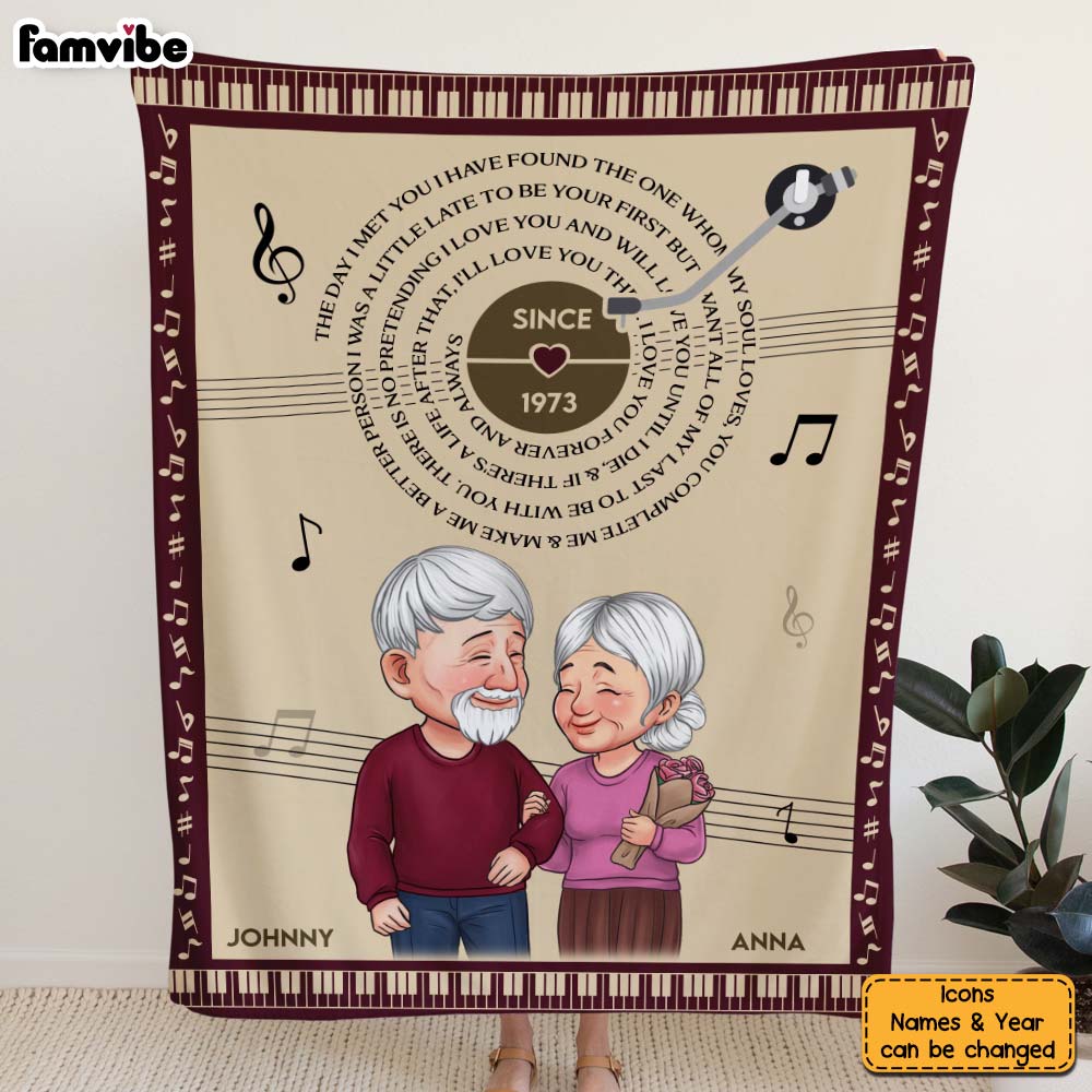 Personalized Anniversary Gift For Couples The Day I Met You Blanket 30667 Primary Mockup