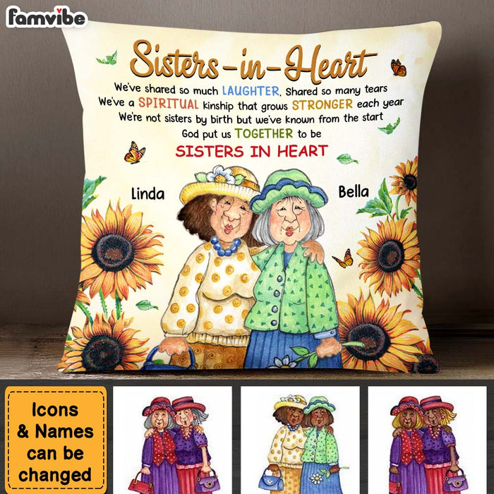 Personalized Gift For Friends Sister In Heart Pillow 31429 1