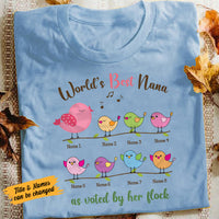 Personalized Mom Grandma Birds T Shirt MR302 30O58 thumb 1