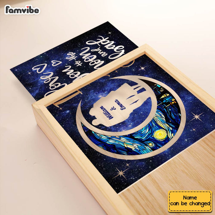 Personalized Couples Gift I Love You To The Moon And Back Picture Frame Light Box 31513 1