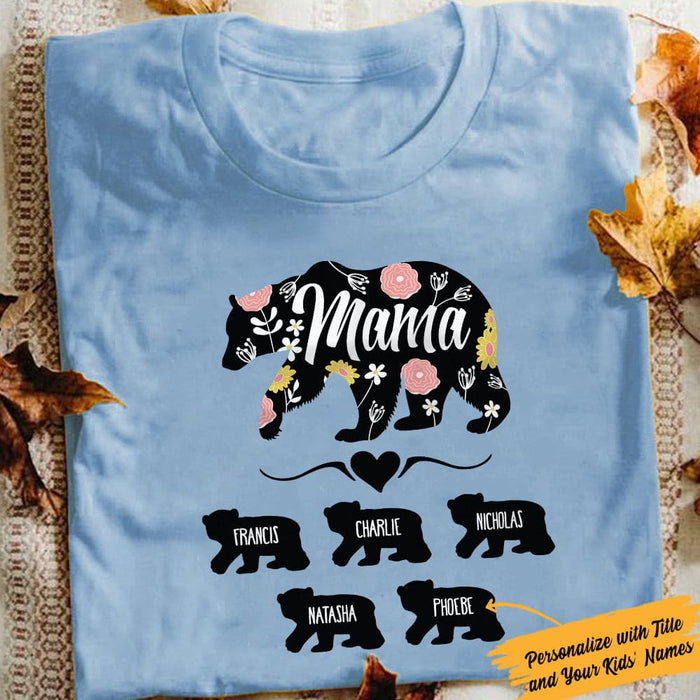 Personalized Mama Bear White T Shirt JN124 85O61 1