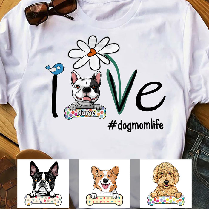 Personalized Dog Mom Life T Shirt JR254 67O58 1