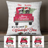 Personalized Dog  Red Truck Christmas The Most Wonderful Time  Pillow OB22 87O34 1