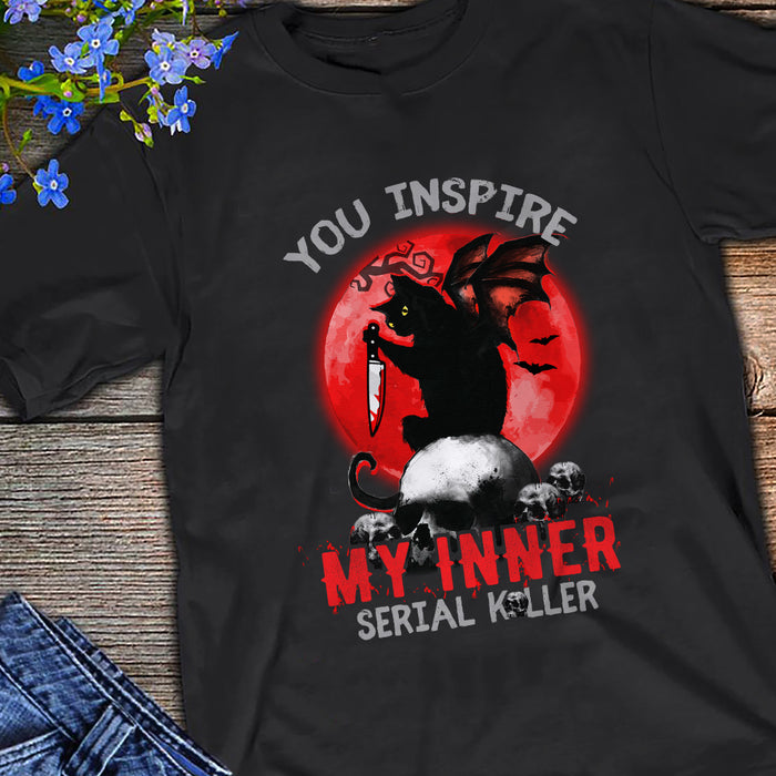 Black Cat Serial Killer Halloween T Shirt JL174 85O34 1
