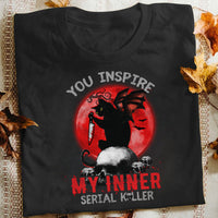 Black Cat Serial Killer Halloween T Shirt JL174 85O34 thumb 1