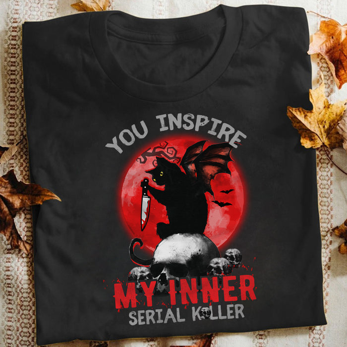 Black Cat Serial Killer Halloween T Shirt JL174 85O34 1