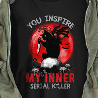 Black Cat Serial Killer Halloween T Shirt JL174 85O34 thumb 1