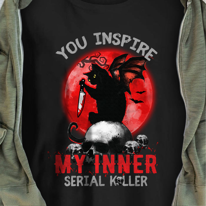 Black Cat Serial Killer Halloween T Shirt JL174 85O34 1