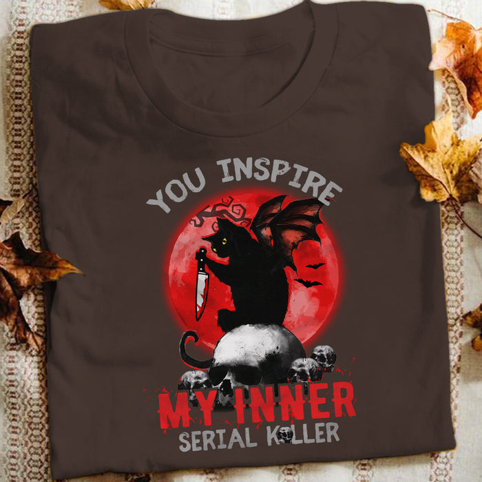 Black Cat Serial Killer Halloween T Shirt JL174 85O34 1
