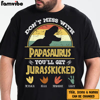 Personalized Gift For Dad Grandpa Don't Mess With  Papasaurus Shirt - Hoodie - Sweatshirt 24395 thumb 1