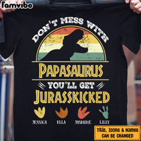 Personalized Gift For Dad Grandpa Don't Mess With  Papasaurus Shirt - Hoodie - Sweatshirt 24395 thumb 1