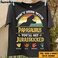 Personalized Gift For Dad Grandpa Don't Mess With  Papasaurus Shirt - Hoodie - Sweatshirt 24395 thumb 1