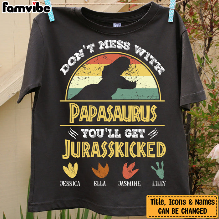 Personalized Gift For Dad Grandpa Don't Mess With  Papasaurus Shirt - Hoodie - Sweatshirt 24395 1