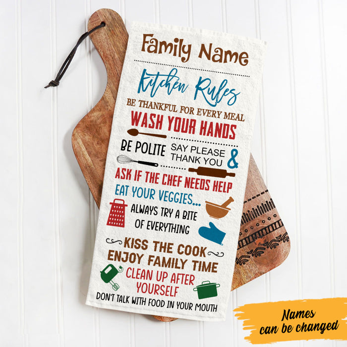 Personalized Kitchen Sign Family Name Rules Last Name Established