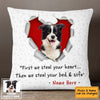 Personalized Dog Mom Photo Stealing Heart Pillow NB241 95O53 1