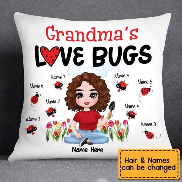 Personalized Mom Grandma Love Bugs Pillow MR31 95O34 1
