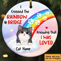 Personalized Christmas Cat Memo Rainbow Circle Ornament AG304 24O57 thumb 1