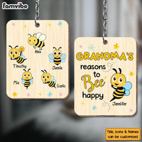 Personalized Grandma Reasons To Be Happy Wood Keychain 24553 thumb 1