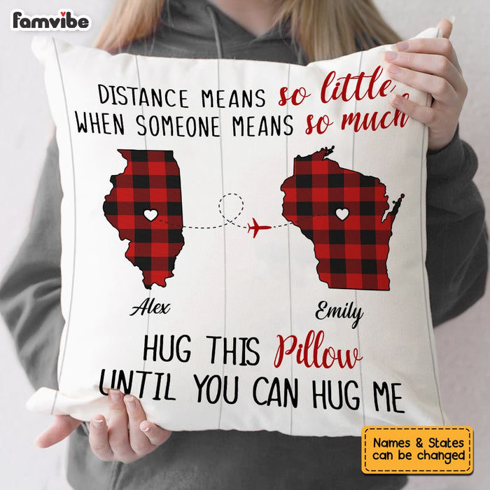 Personalized Long Distance Pillow 'Hug This' Gift for Someone