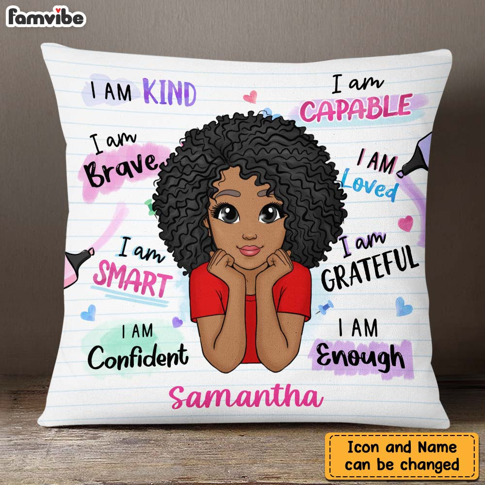 Personalized I Am Kind I Am Smart Pillow DB232 32O47 Primary Mockup