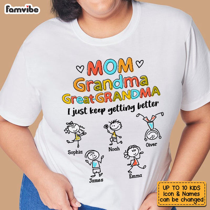 Personalized  Grandma Mom Drawing T Shirt AP91 28O53 1