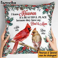 Personalized Heaven Is A Beautiful Place For Loss Of Mom Dad Memorial Pillow NB306 36O53 thumb 1