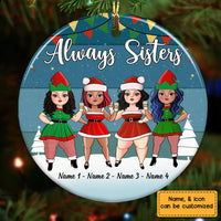 Personalized Sisters Friends Christmas Circle Ornament OB183 30O58 thumb 1