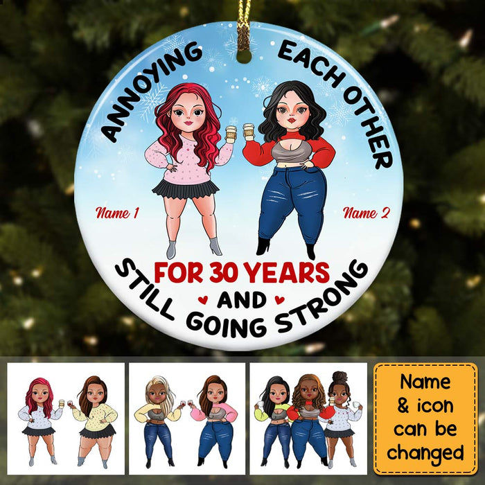 Personalized Friends Sisters Christmas Circle Ornament OB193 30O58 1