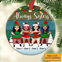 Personalized Sisters Friends Christmas Circle Ornament OB183 30O58 thumb 1