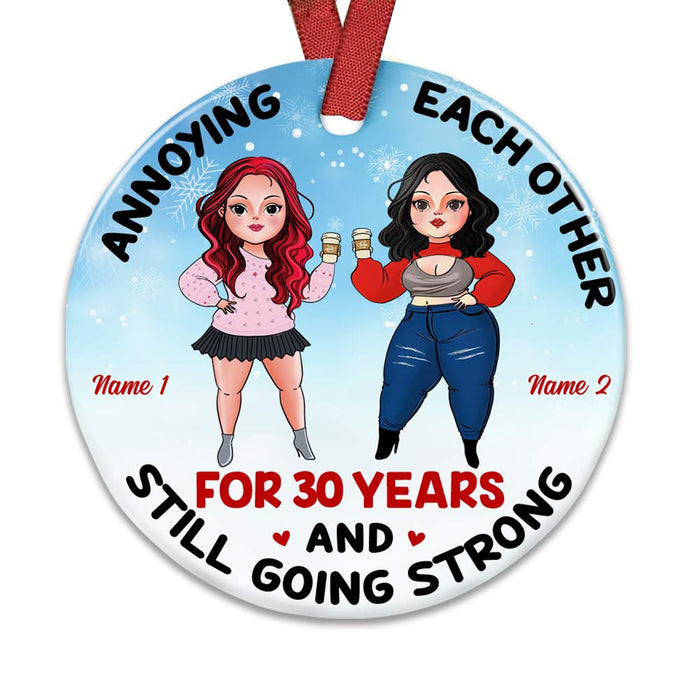 Personalized Friends Sisters Christmas Circle Ornament OB193 30O58 1