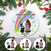 Personalized Dog Memorial Rainbow Bridge  Circle Ornament NB146 85O47 thumb 1