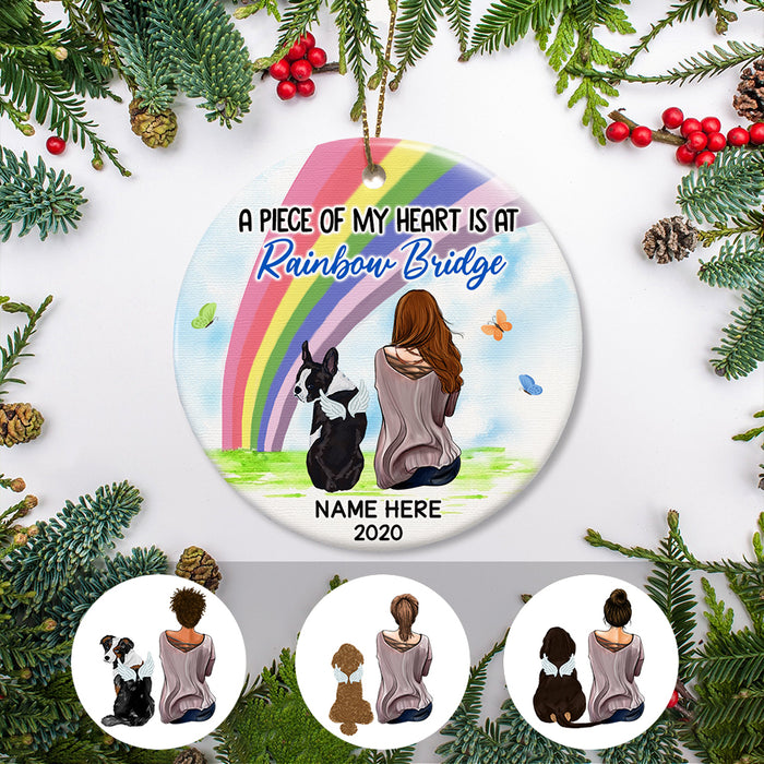 Personalized Dog Memorial Rainbow Bridge  Circle Ornament NB146 85O47 1
