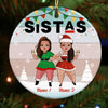 Personalized Friends Sisters BWA Circle Ornament OB62 30O36 1