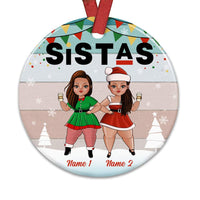 Personalized Friends Sisters BWA Circle Ornament OB62 30O36 thumb 1