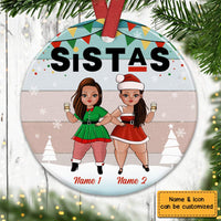 Personalized Friends Sisters BWA Circle Ornament OB62 30O36 thumb 1
