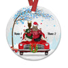 Personalied Friends Sister Red Truck Christmas Circle Ornament OB71 87O57 1