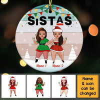 Personalized Friends Sisters BWA Circle Ornament OB62 30O36 thumb 1
