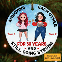 Personalized Friends Sisters Christmas Circle Ornament OB193 30O58 thumb 1
